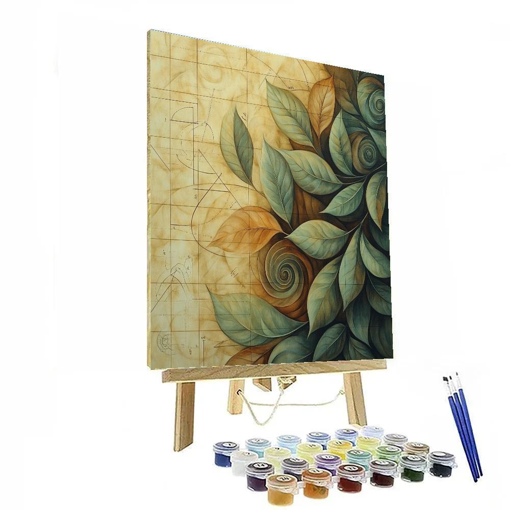 Leonardo Da Vinci Inspired Botanical Spiral Phyllotaxis Painting by numbers kit