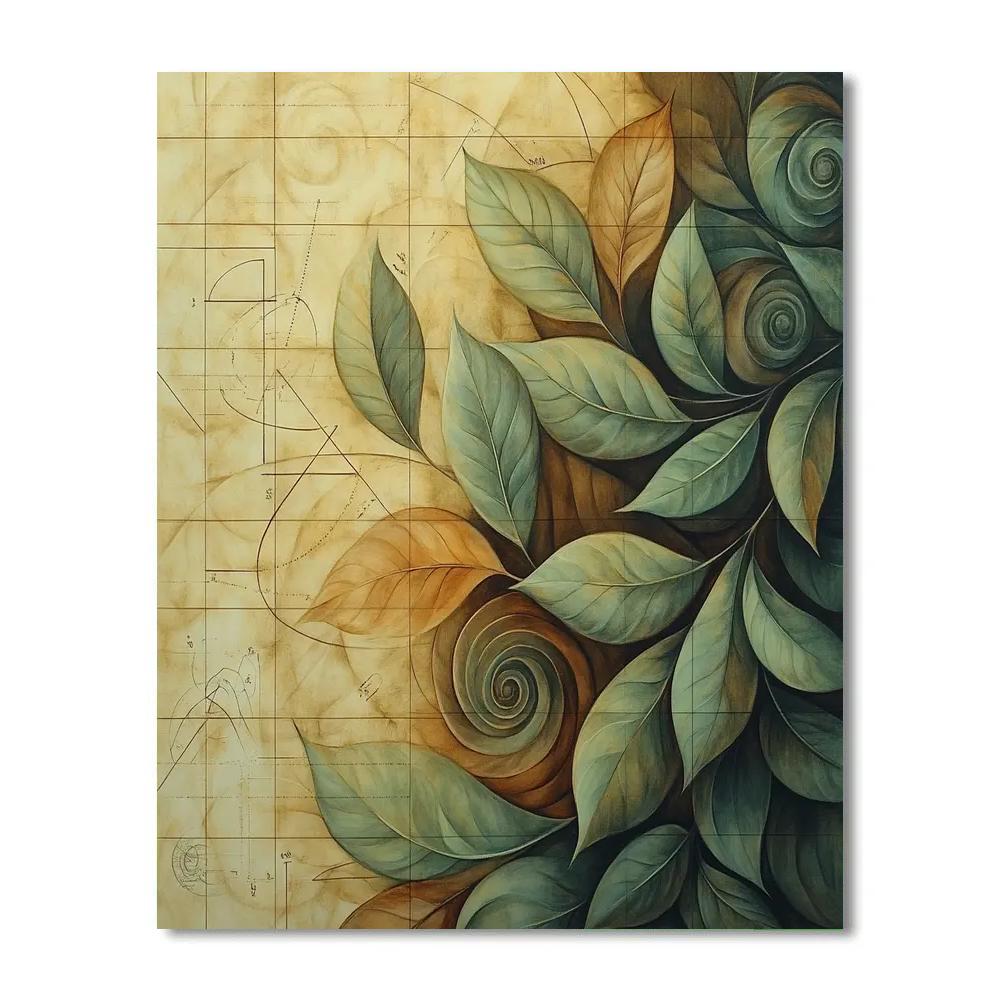 Leonardo Da Vinci Inspired Botanical Spiral Phyllotaxis Painting by numbers kit