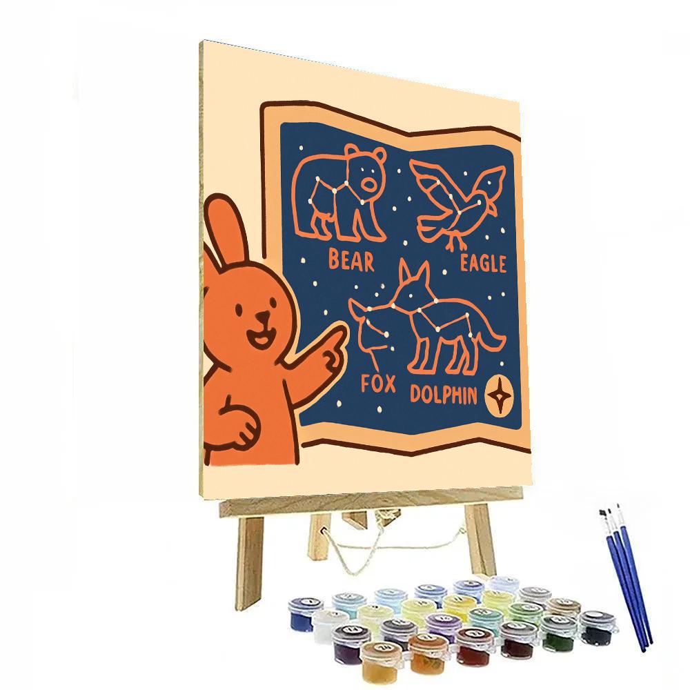 Constellation Critter Map Paint by numbers art