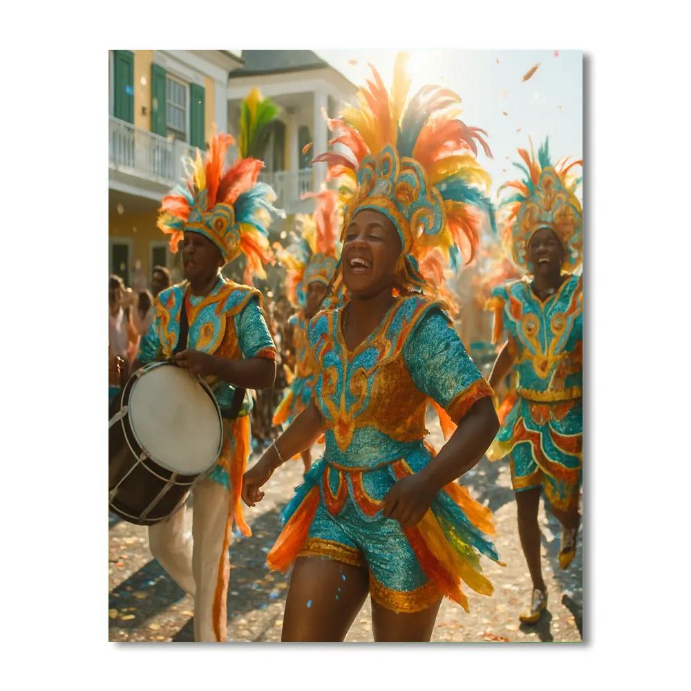 Junkanoo Bahamian Parade paint by numbers