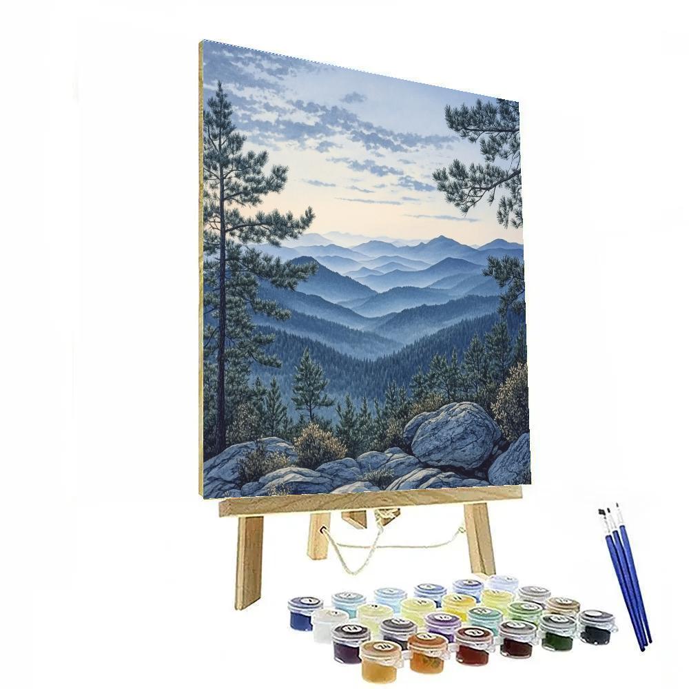 Leonardo Da Vinci Inspired Mountainous Cloudscape Number painting
