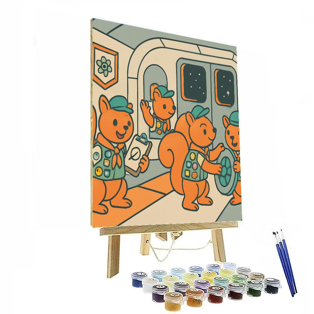 Space Station Squirrel Scouts DIY paint by numbers