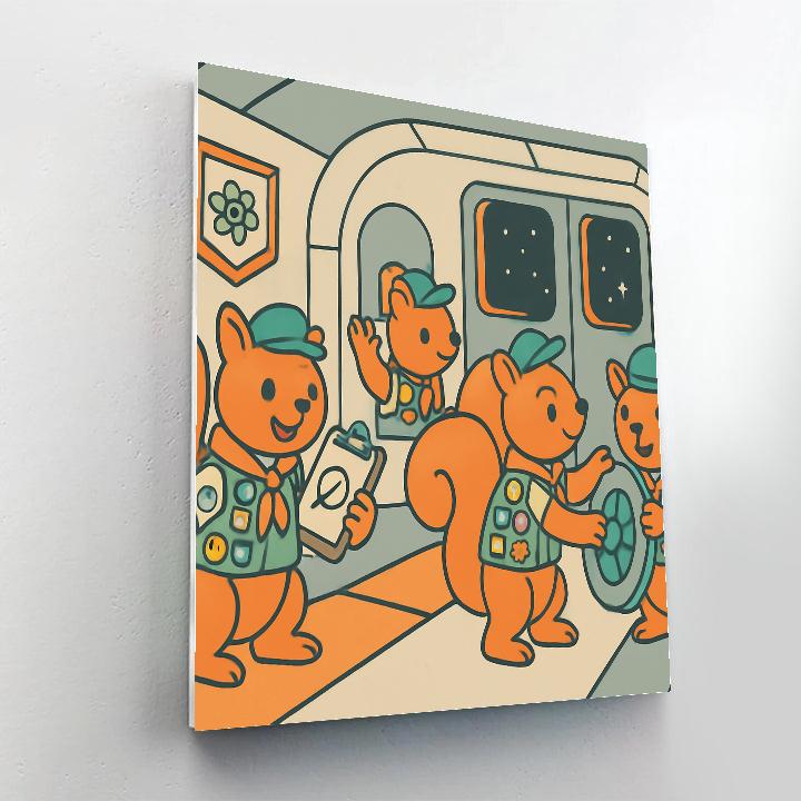 Space Station Squirrel Scouts DIY paint by numbers