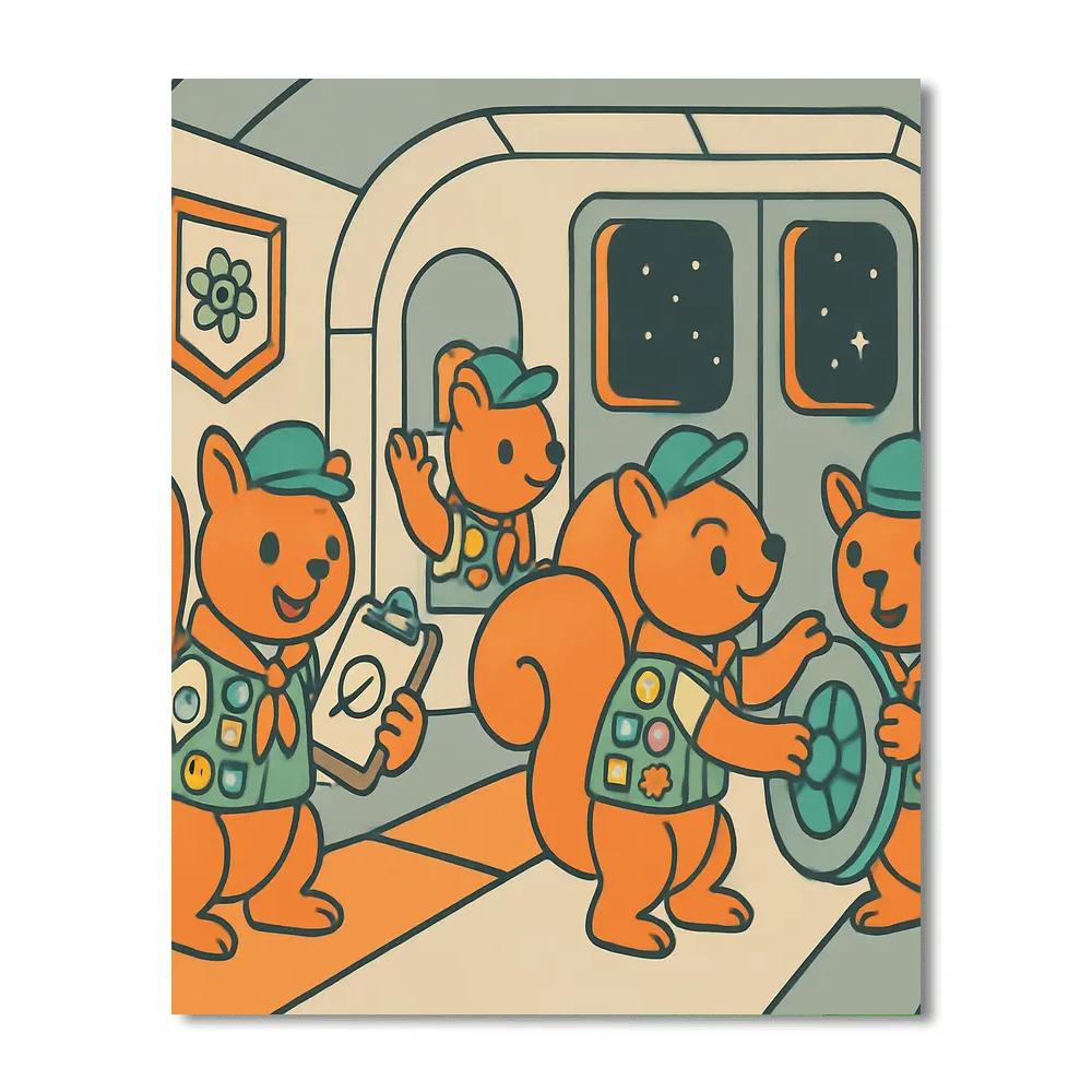 Space Station Squirrel Scouts DIY paint by numbers