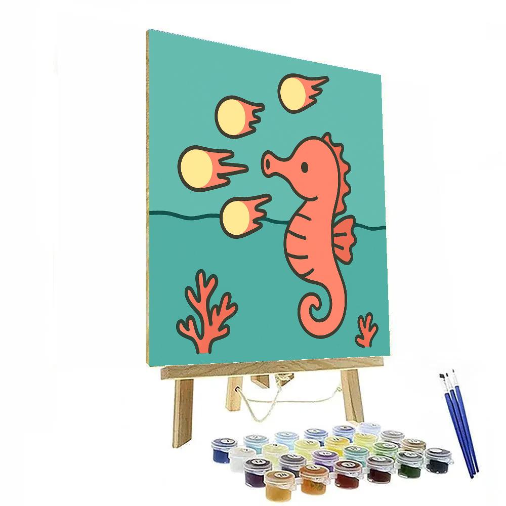 Bubble Comet Seahorse Numbered painting kits