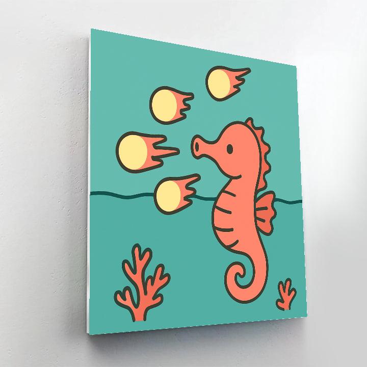 Bubble Comet Seahorse Numbered painting kits