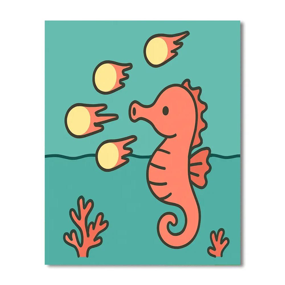 Bubble Comet Seahorse Numbered painting kits