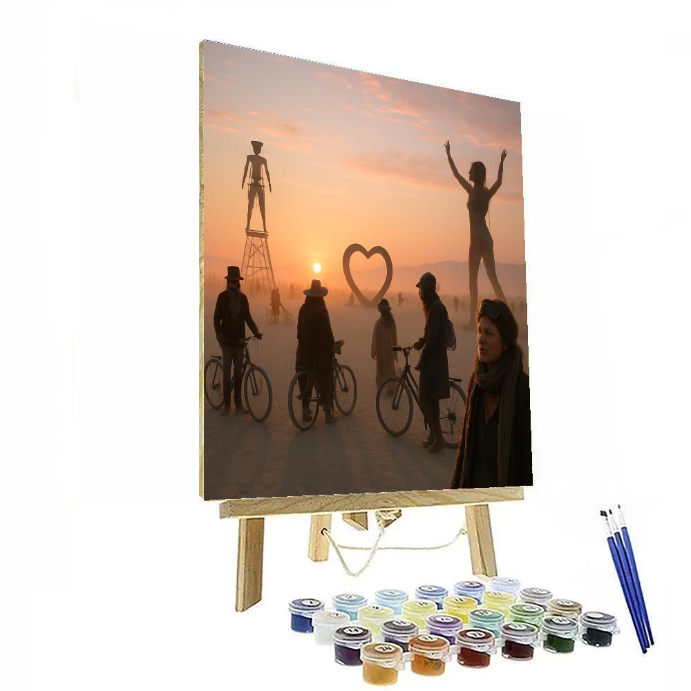 Burning Man Playa Circle Number painting