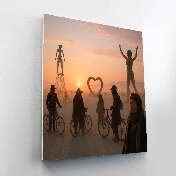 Burning Man Playa Circle Number painting