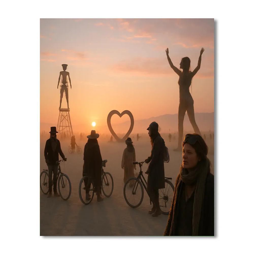 Burning Man Playa Circle Number painting