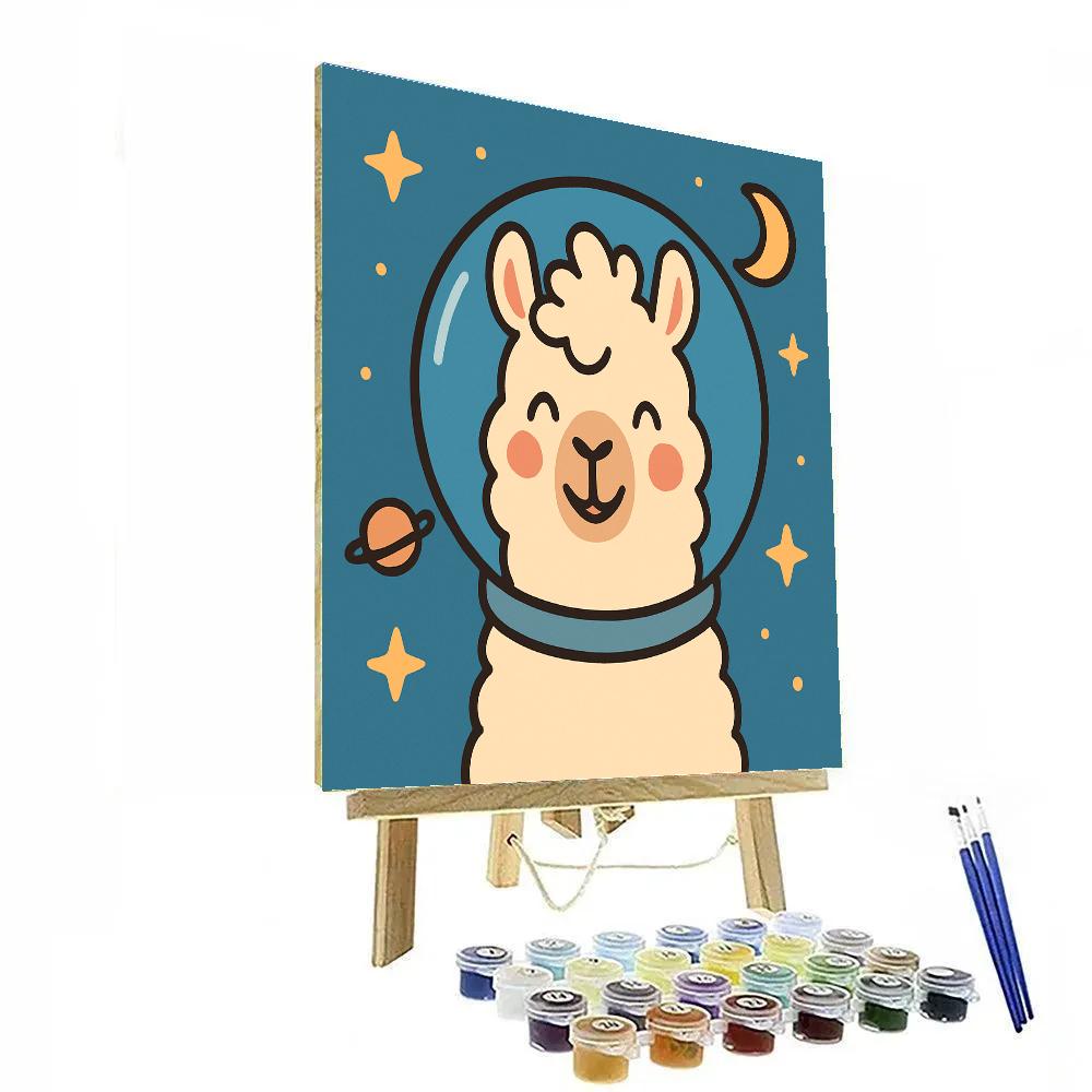 Little Astronaut Llama Paint by numbers kits