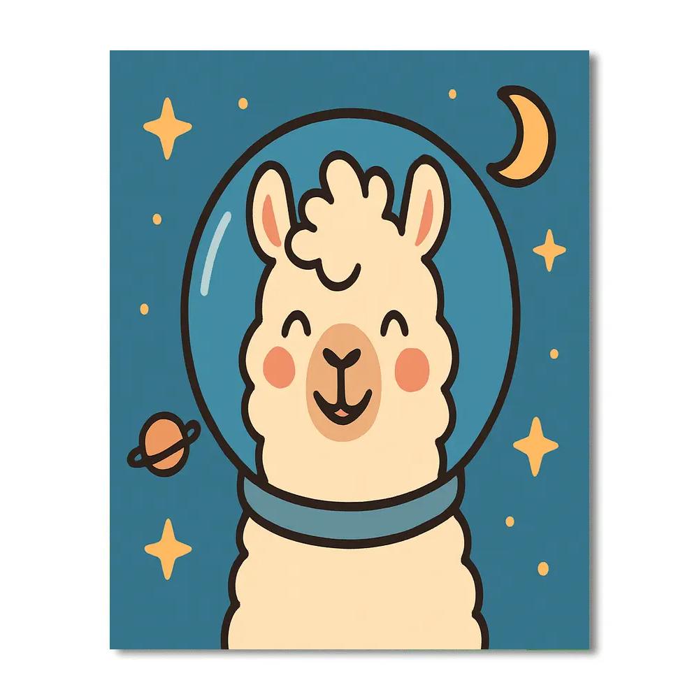 Little Astronaut Llama Paint by numbers kits