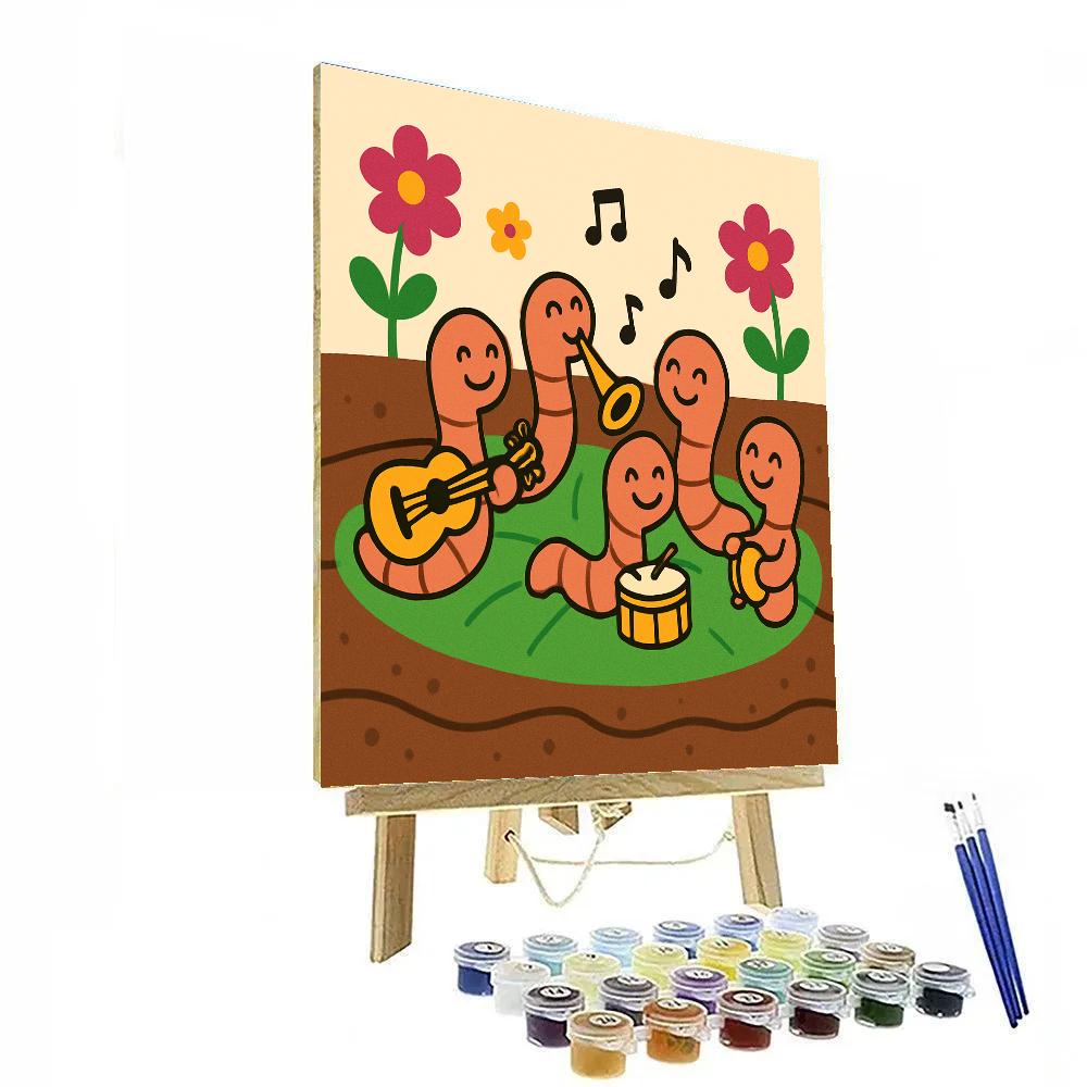 Galactic Garden Worm Orchestra paint by color