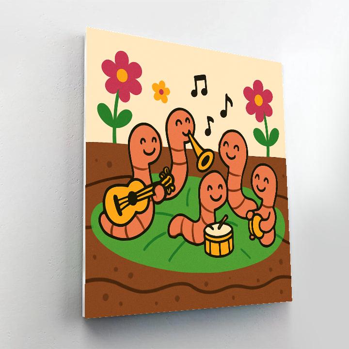 Galactic Garden Worm Orchestra paint by color
