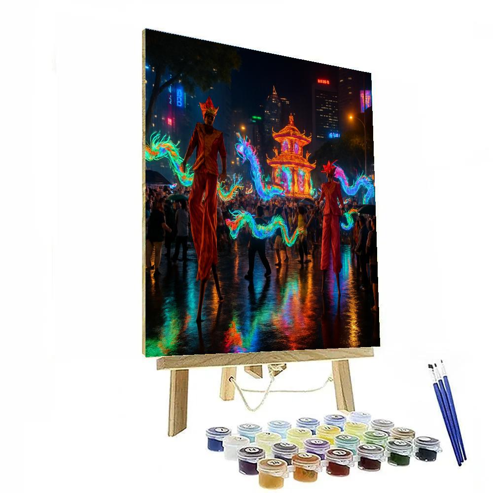 Chingay Parade Singapore Night paint by numbers