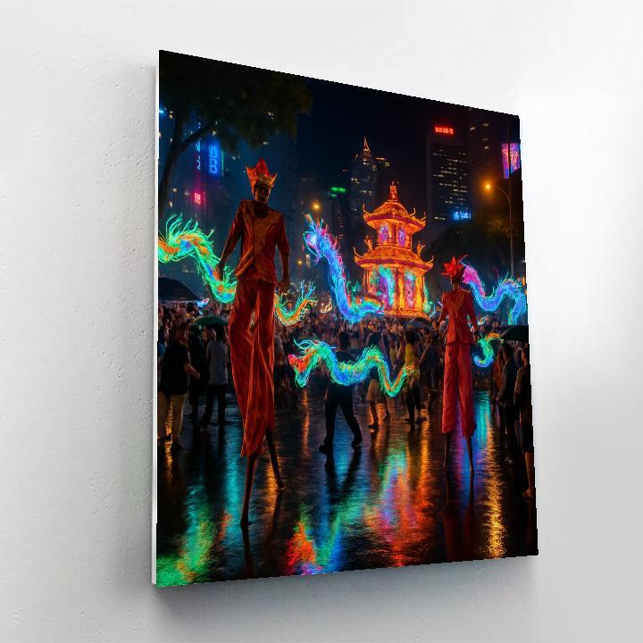 Chingay Parade Singapore Night paint by numbers