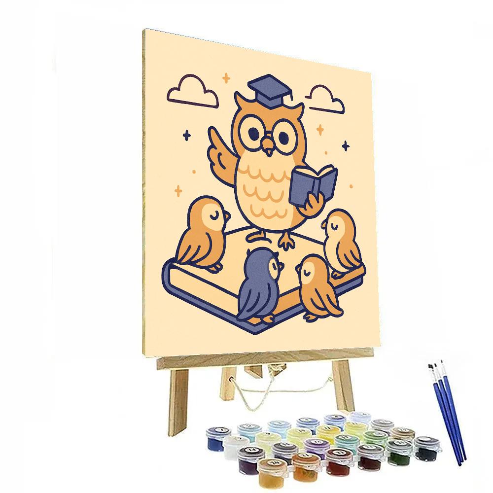 Orbiting Owl Schoolhouse DIY paint by numbers