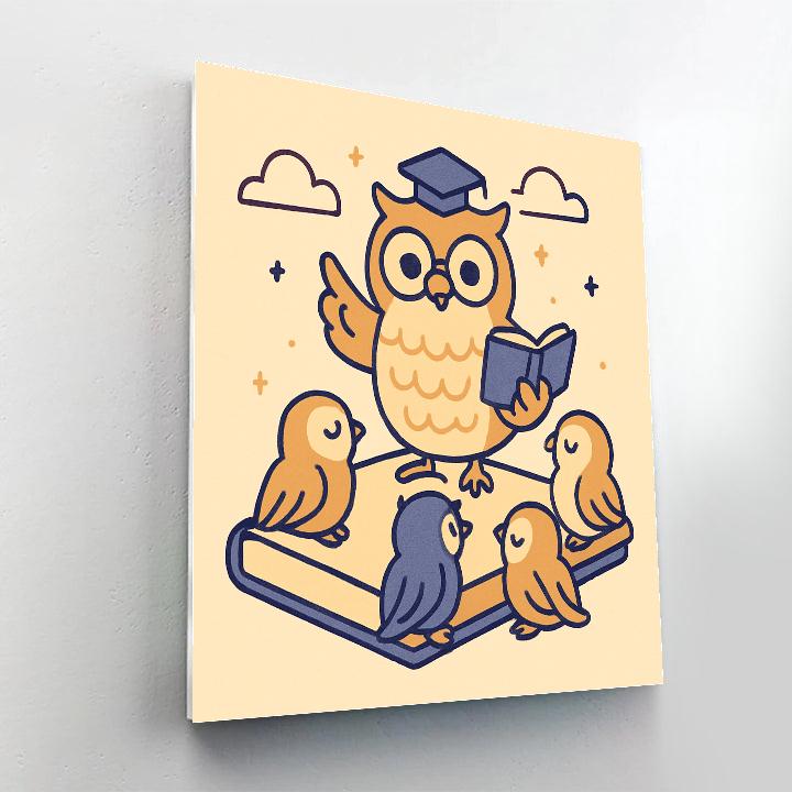 Orbiting Owl Schoolhouse DIY paint by numbers