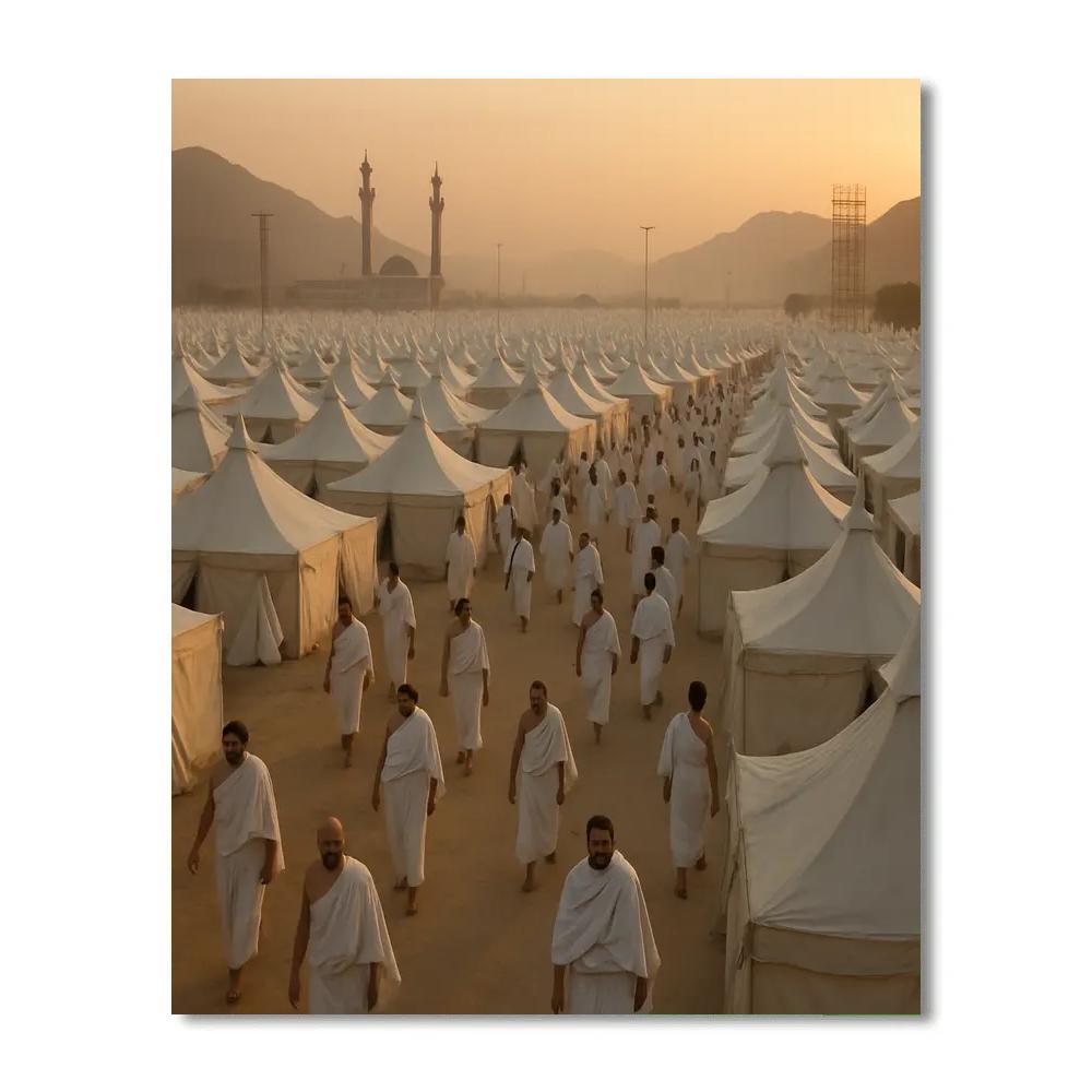 Hajj Pilgrim Encampment DIY paint by numbers