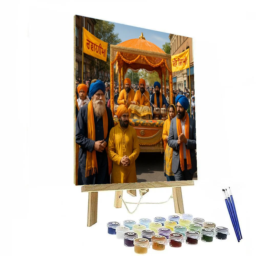 Sikh Vaisakhi Nagar Kirtan paint by color