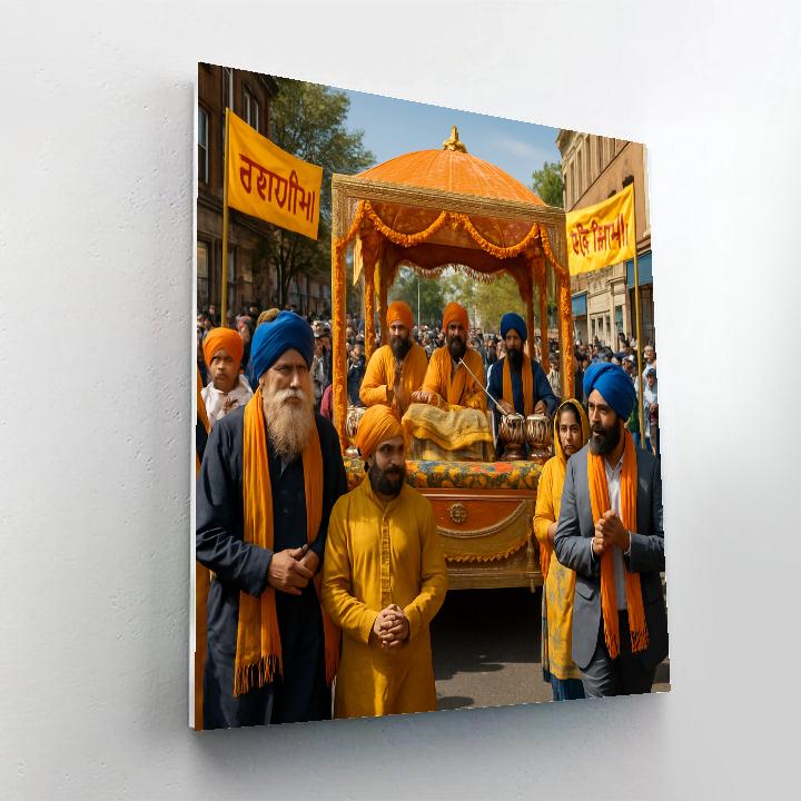 Sikh Vaisakhi Nagar Kirtan paint by color