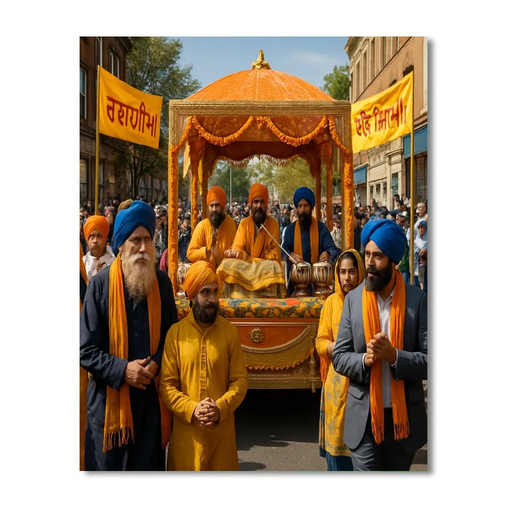 Sikh Vaisakhi Nagar Kirtan paint by color