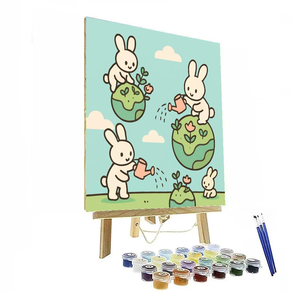 Planet Garden Rabbits paint by color