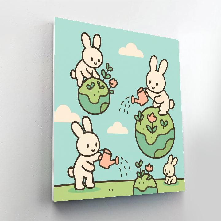 Planet Garden Rabbits paint by color