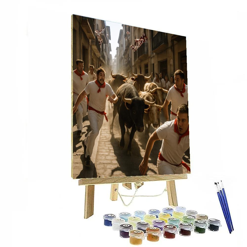 San Fermin Running Of The Bulls Numbered painting kits