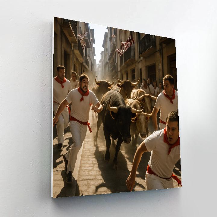 San Fermin Running Of The Bulls Numbered painting kits