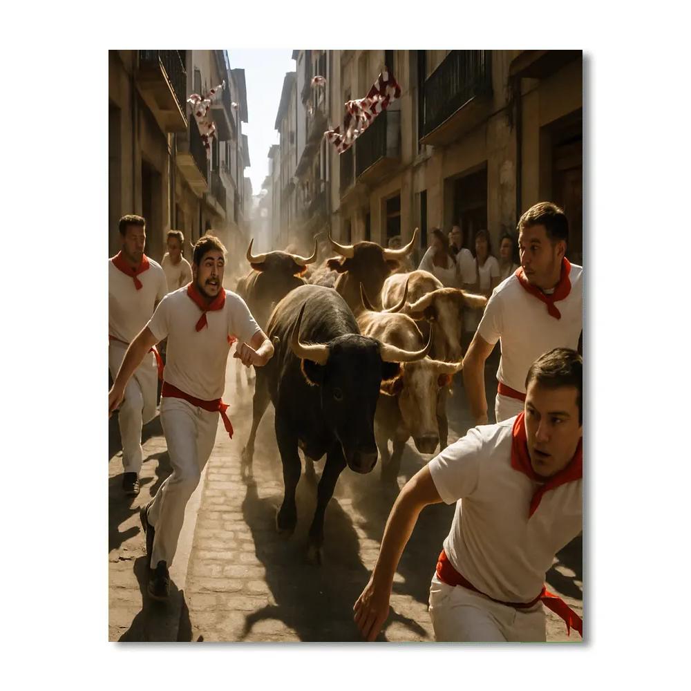 San Fermin Running Of The Bulls Numbered painting kits