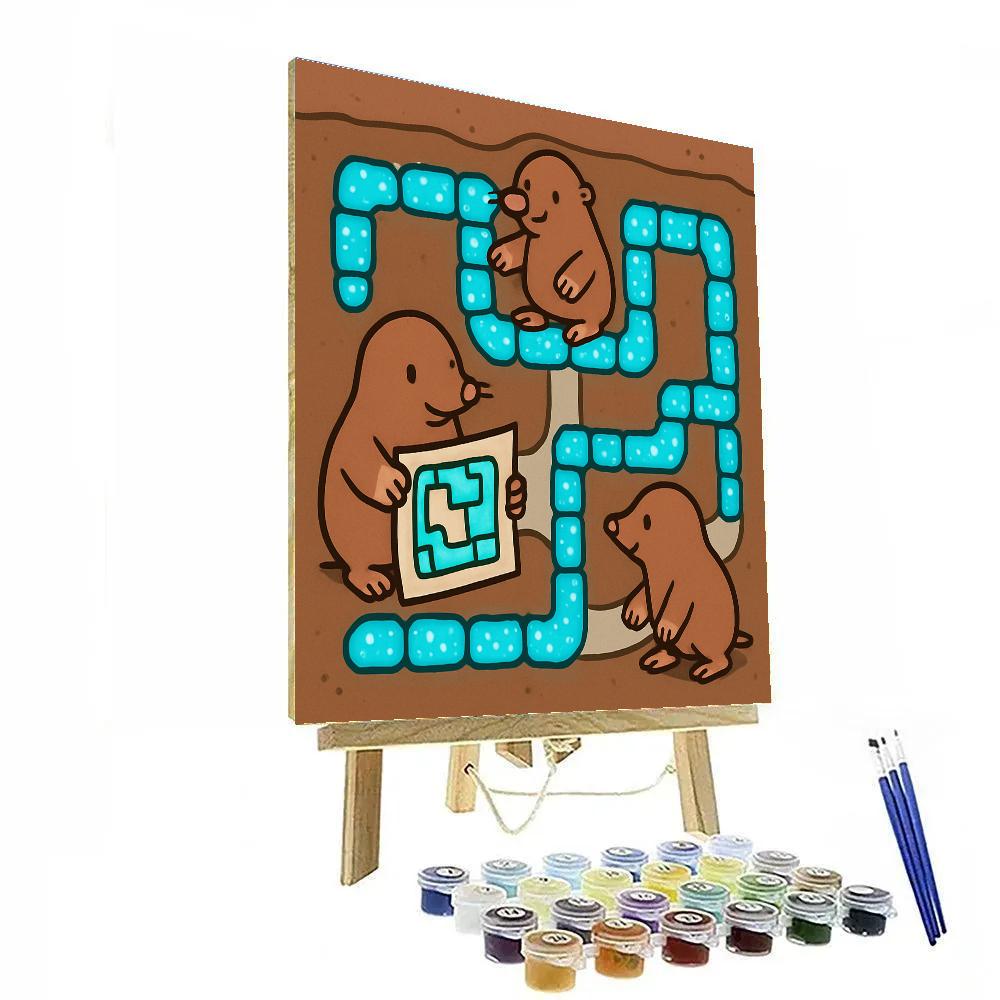 Meteor Maze Moles paint by number