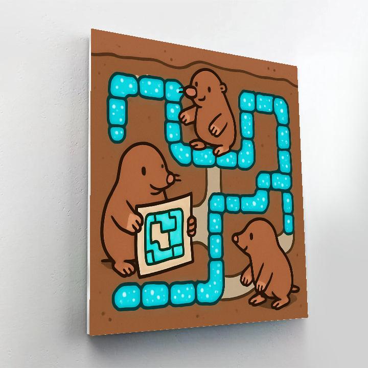 Meteor Maze Moles paint by number