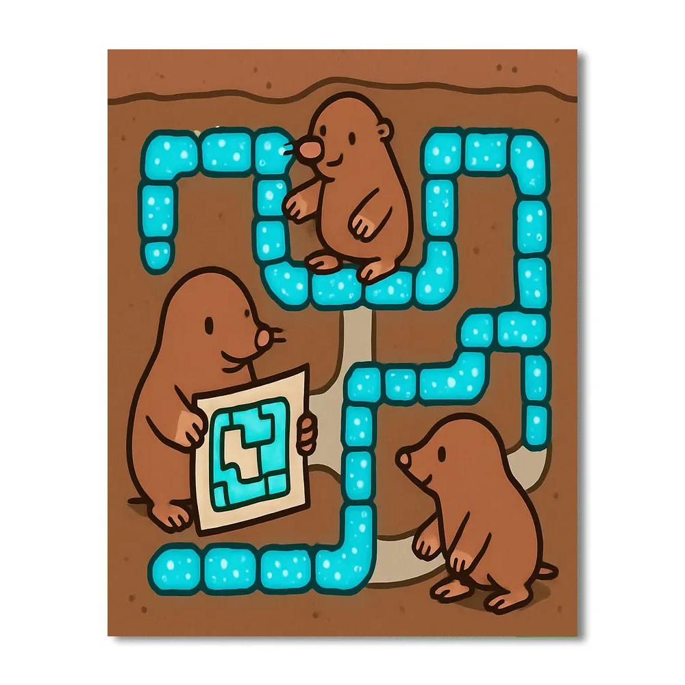 Meteor Maze Moles paint by number