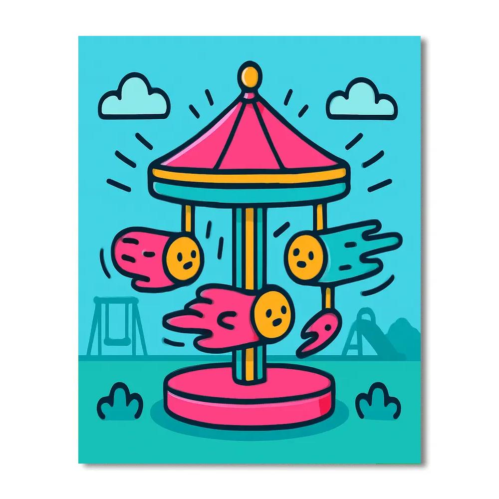 Comet Carousel Critters paint by numbers