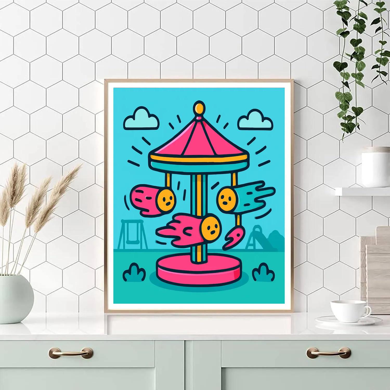 Comet Carousel Critters paint by numbers