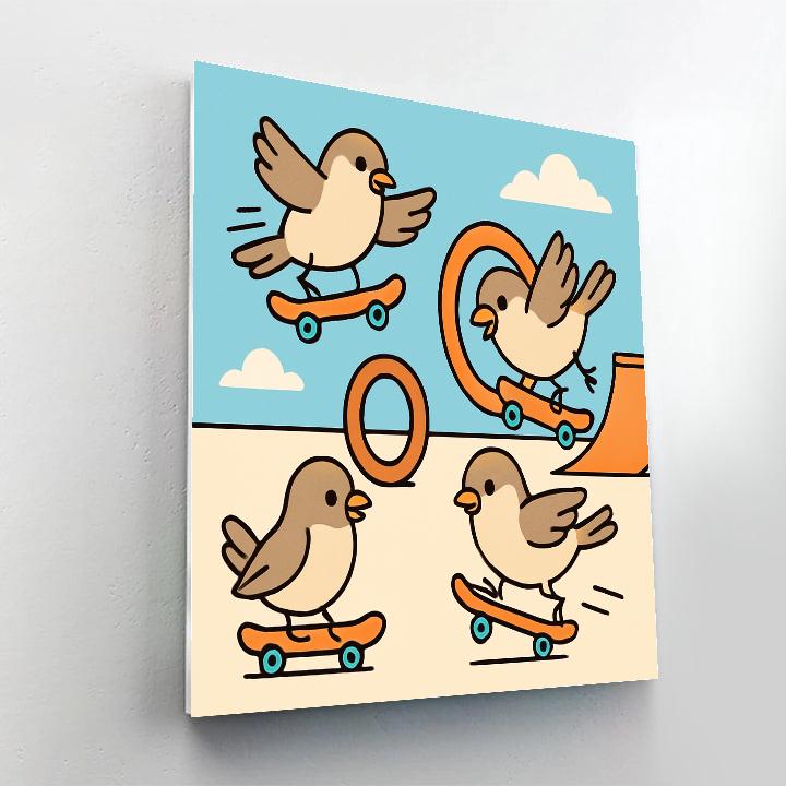 Saturn Skatepark Sparrows painting number kit
