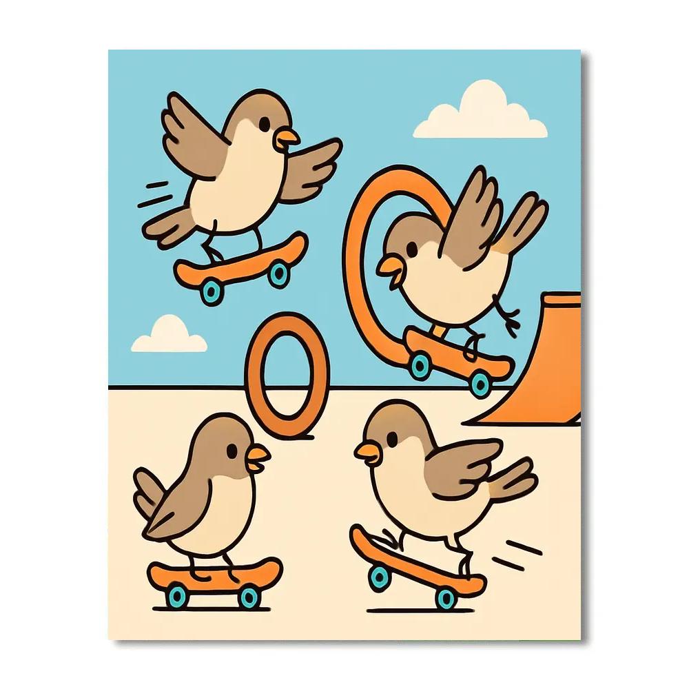 Saturn Skatepark Sparrows painting number kit