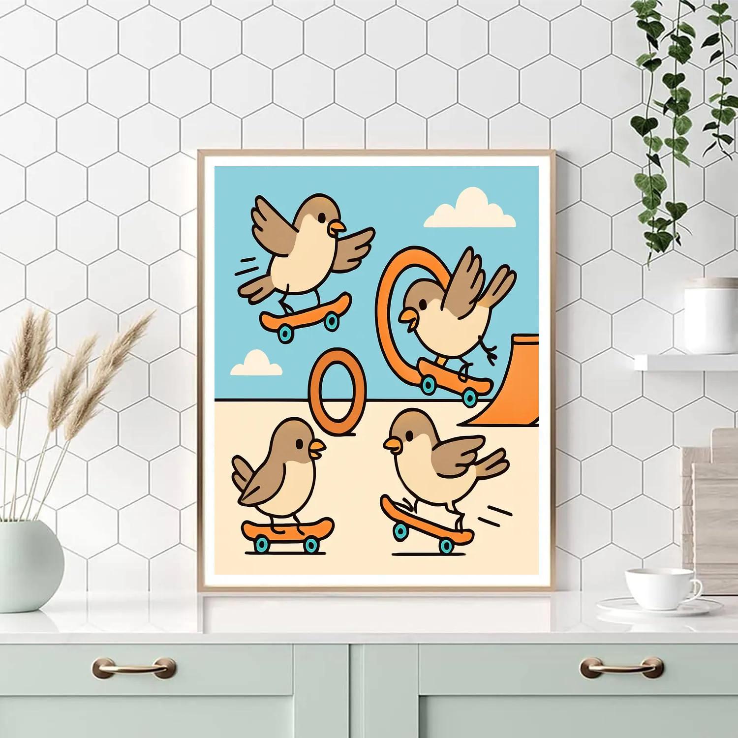 Saturn Skatepark Sparrows painting number kit