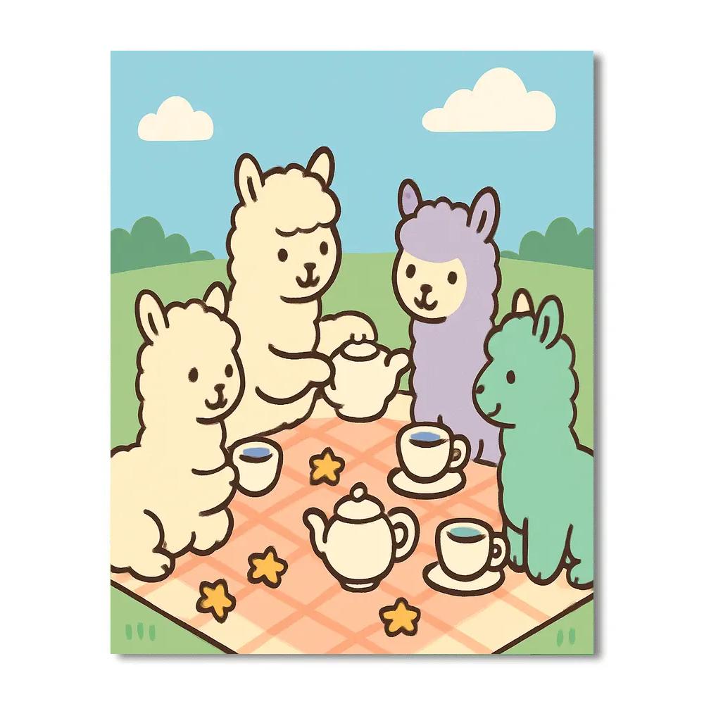 Astral Alpaca Tea Party Paint by numbers kits