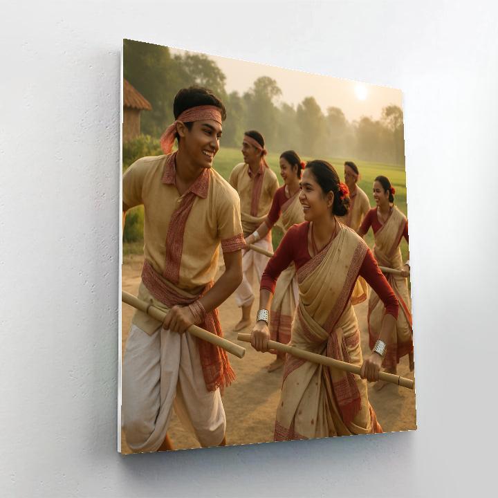 Rongali Bihu Assamese Dance paint by color