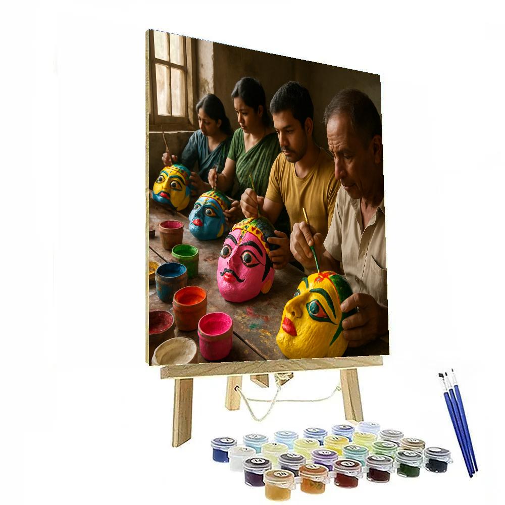 Chhau Mask Making Workshop Numbered painting kits