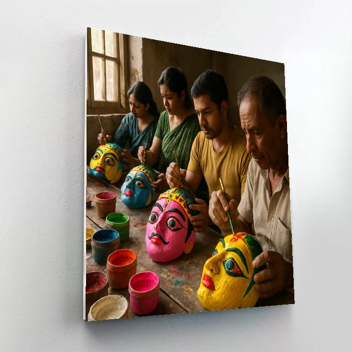 Chhau Mask Making Workshop Numbered painting kits