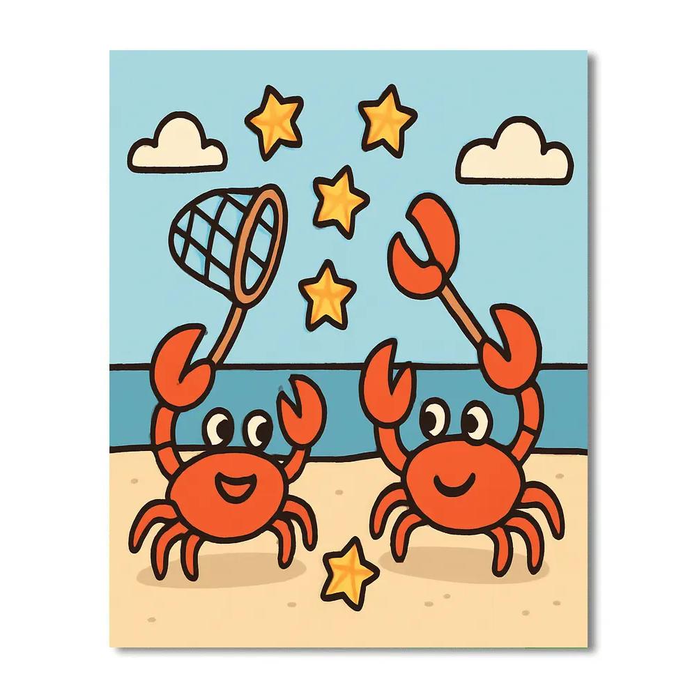 Comet-Catcher Crab Duo Numbered painting kits