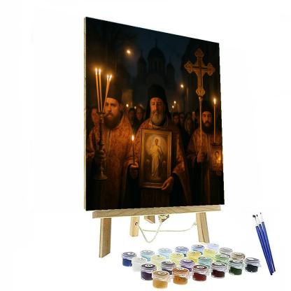 Easter Procession Orthodox City Number painting