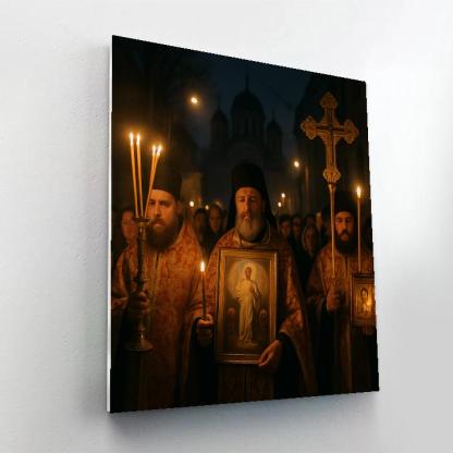 Easter Procession Orthodox City Number painting