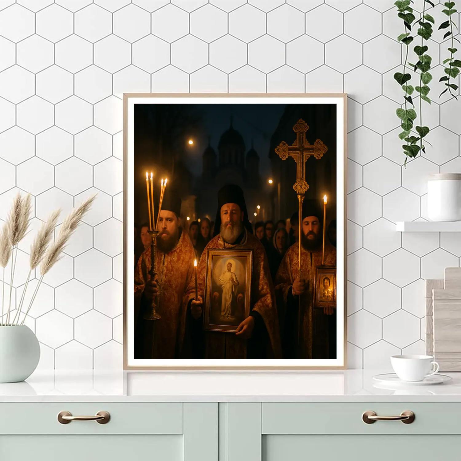 Easter Procession Orthodox City Number painting