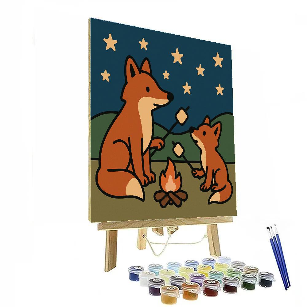 Cosmic Camper Foxes paint by number