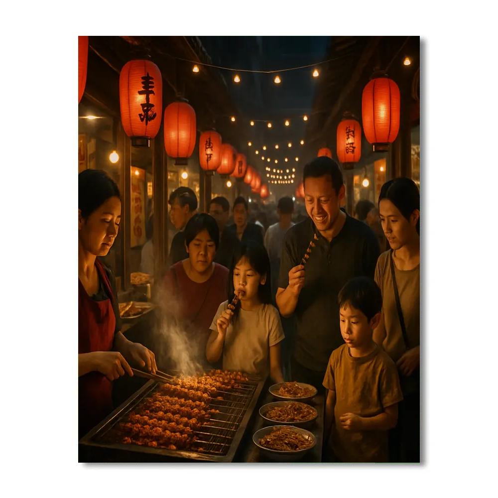 Yulin Lantern Night Market Paint by numbers kits