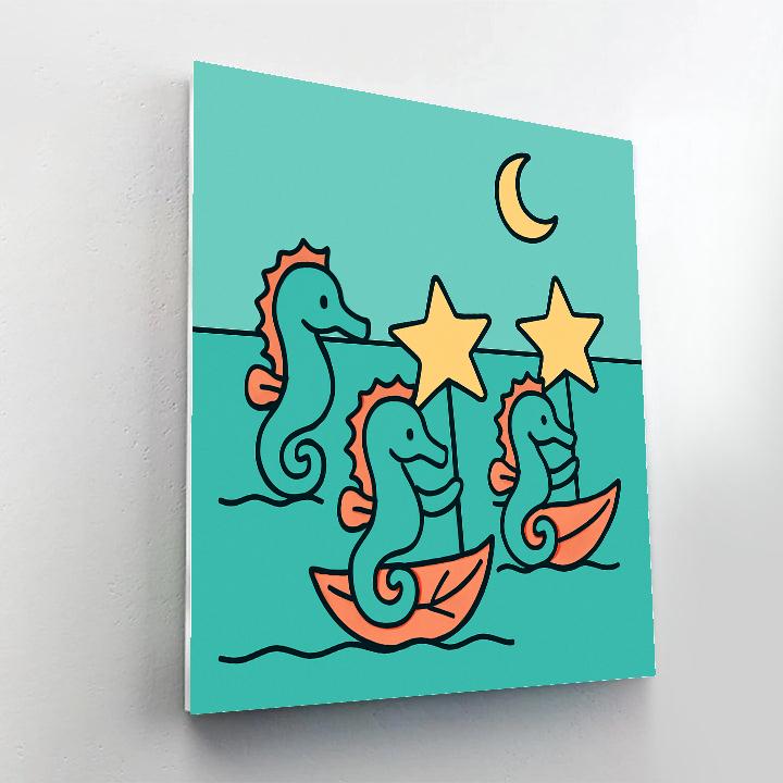 Star Sailor Seahorses Paint by numbers art